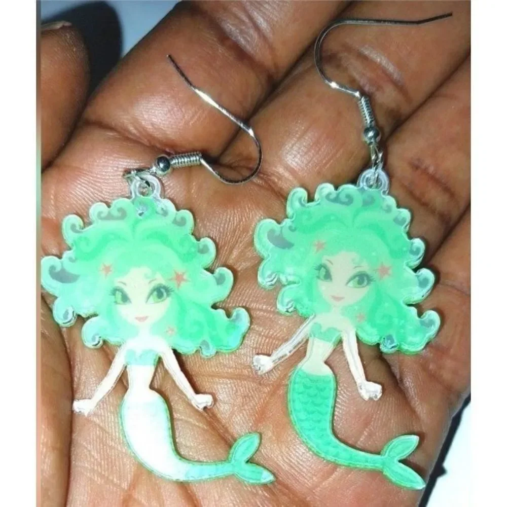 Super cute handmade mermaid earrings